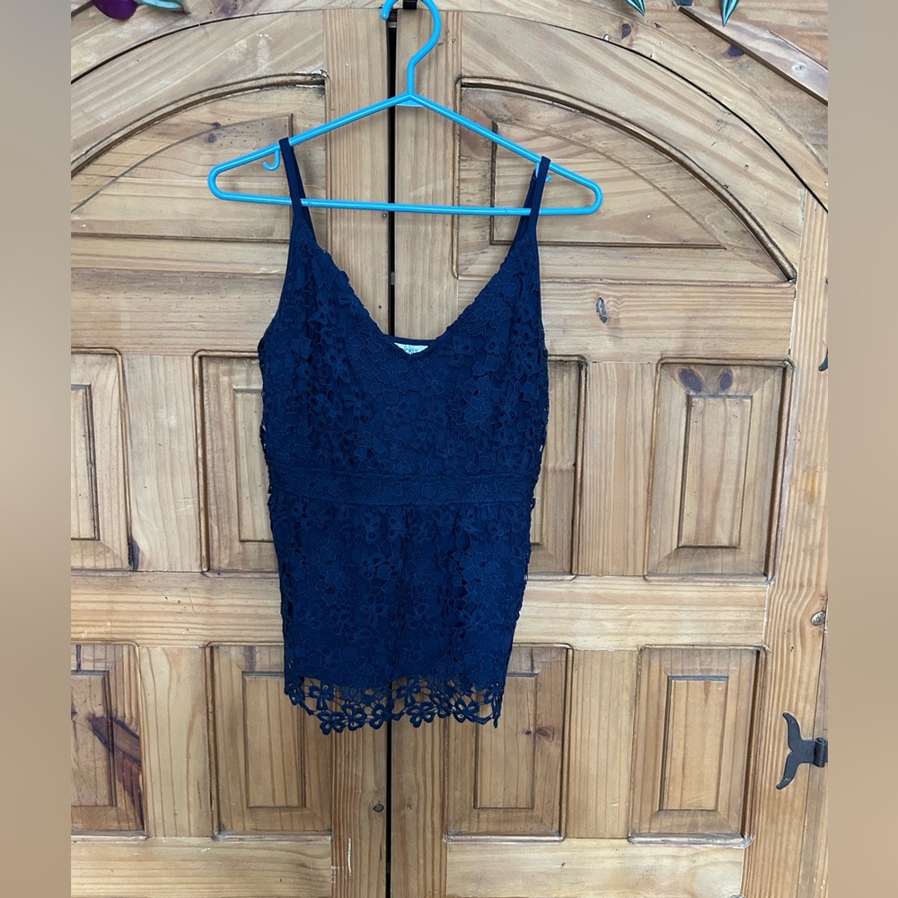 RICKI’S Lacey Navy Tank Top